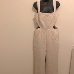 Cream lined Jumpsuit